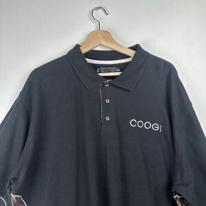 Vintage Coogi Australia Polo Mens‎ XXXL Placket Sides Button Black